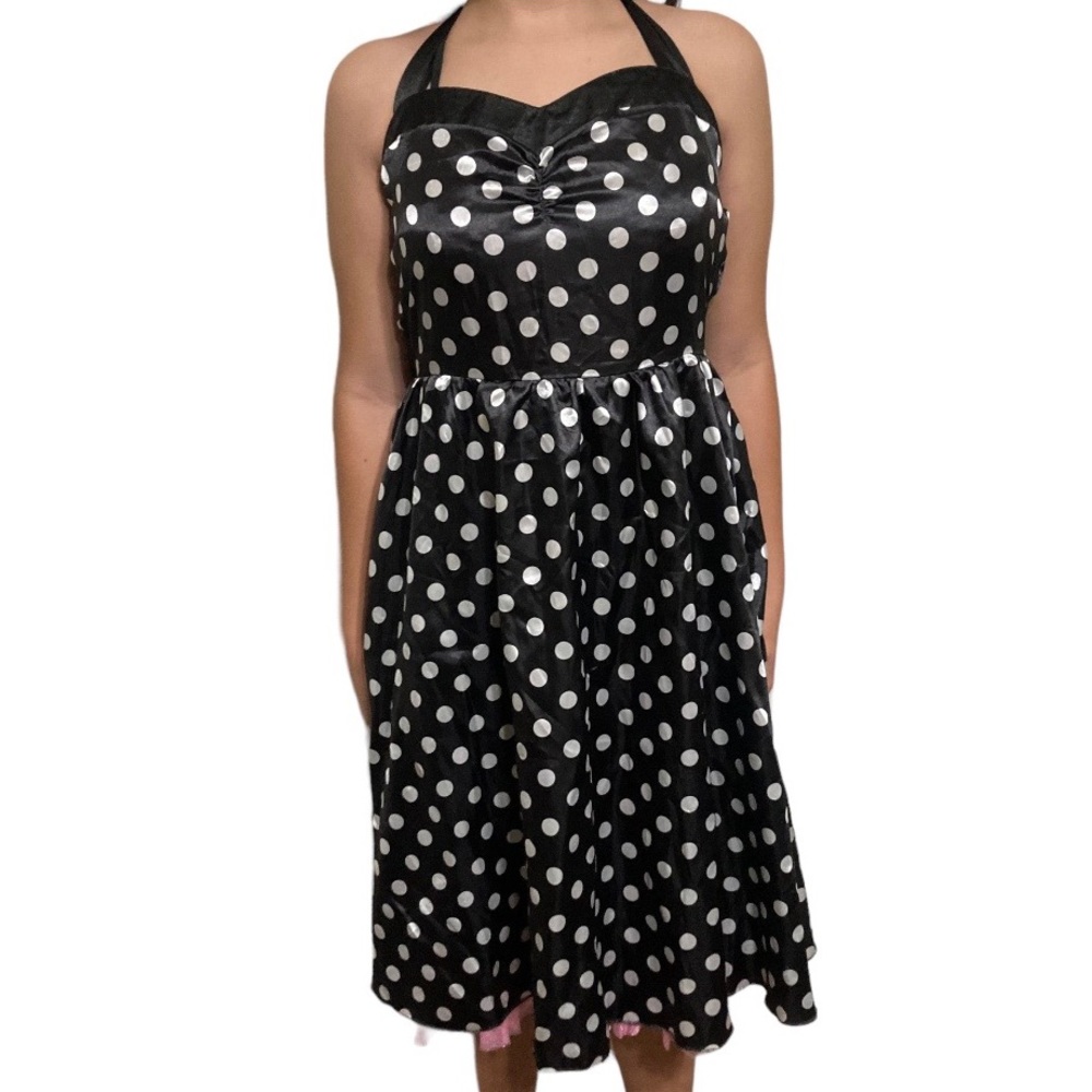 NWOT Women’s Halloween Costume 50’s Polka Dot Tulle lined dress Medium/Large